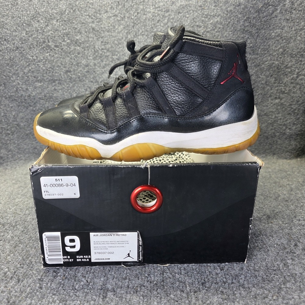 Nike Air Jordan 11 Retro 72-10 Men's Size 9 Sneakers Shoes Black - 378037-002